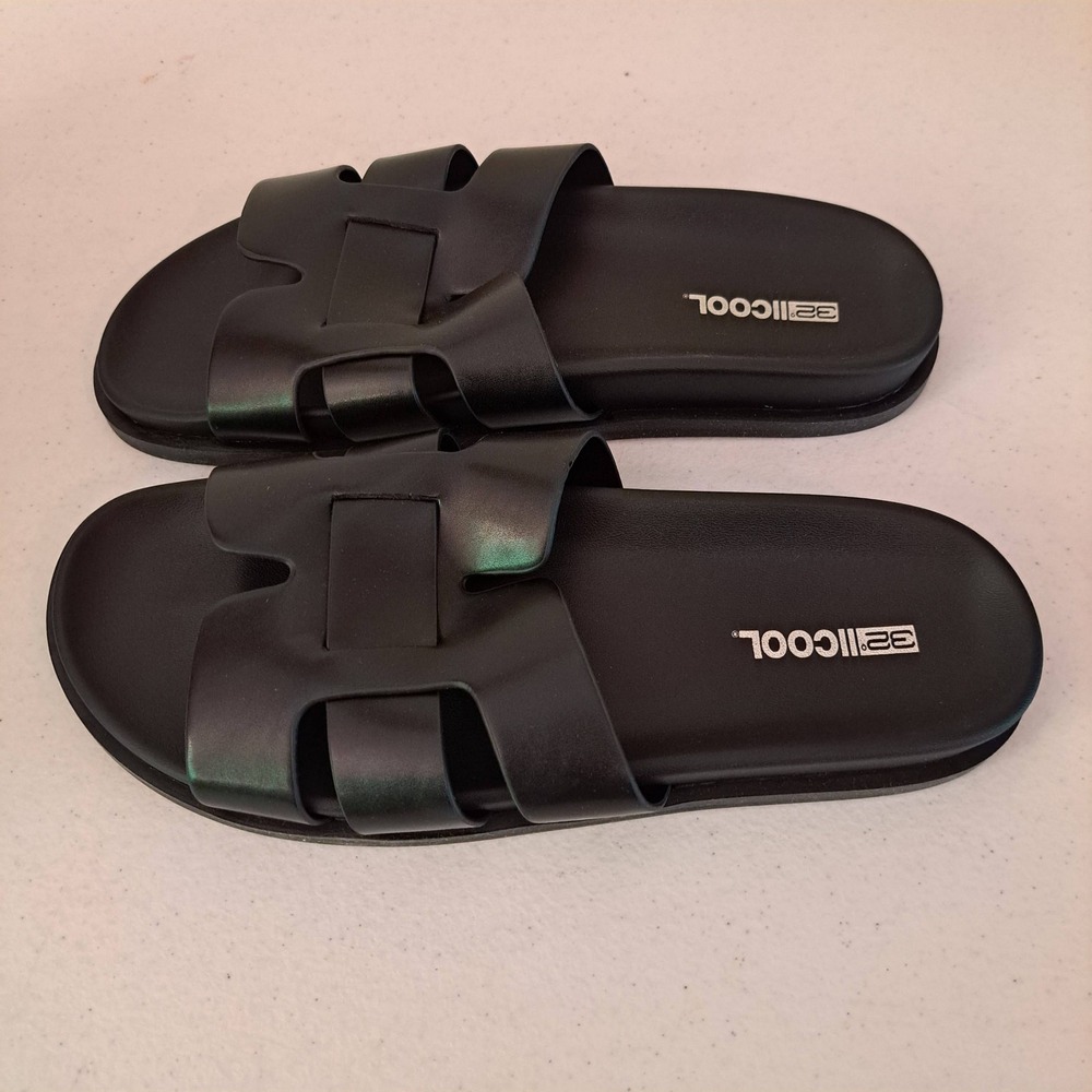 32 Degrees Cool H-Band Sandals Womens Size 9 Black New Cushioned Slide 1272-252 - Picture 2 of 13